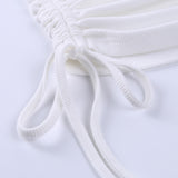InstaHot ruched drawstring tank tops women sleeveless baisc tops summer casual streetwear fashion tanks 2020 cotton soft vest